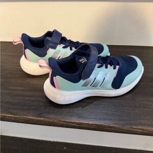 Kids Navy and Pink Athletic Adidas Shoes